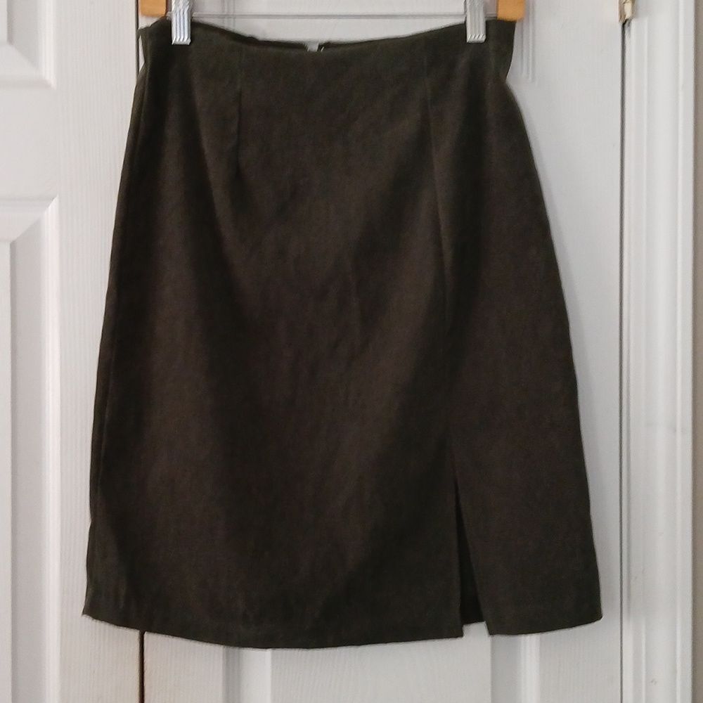 Roxbury vintage olive green midi  pencil skirt  Sz 7/8 EUC